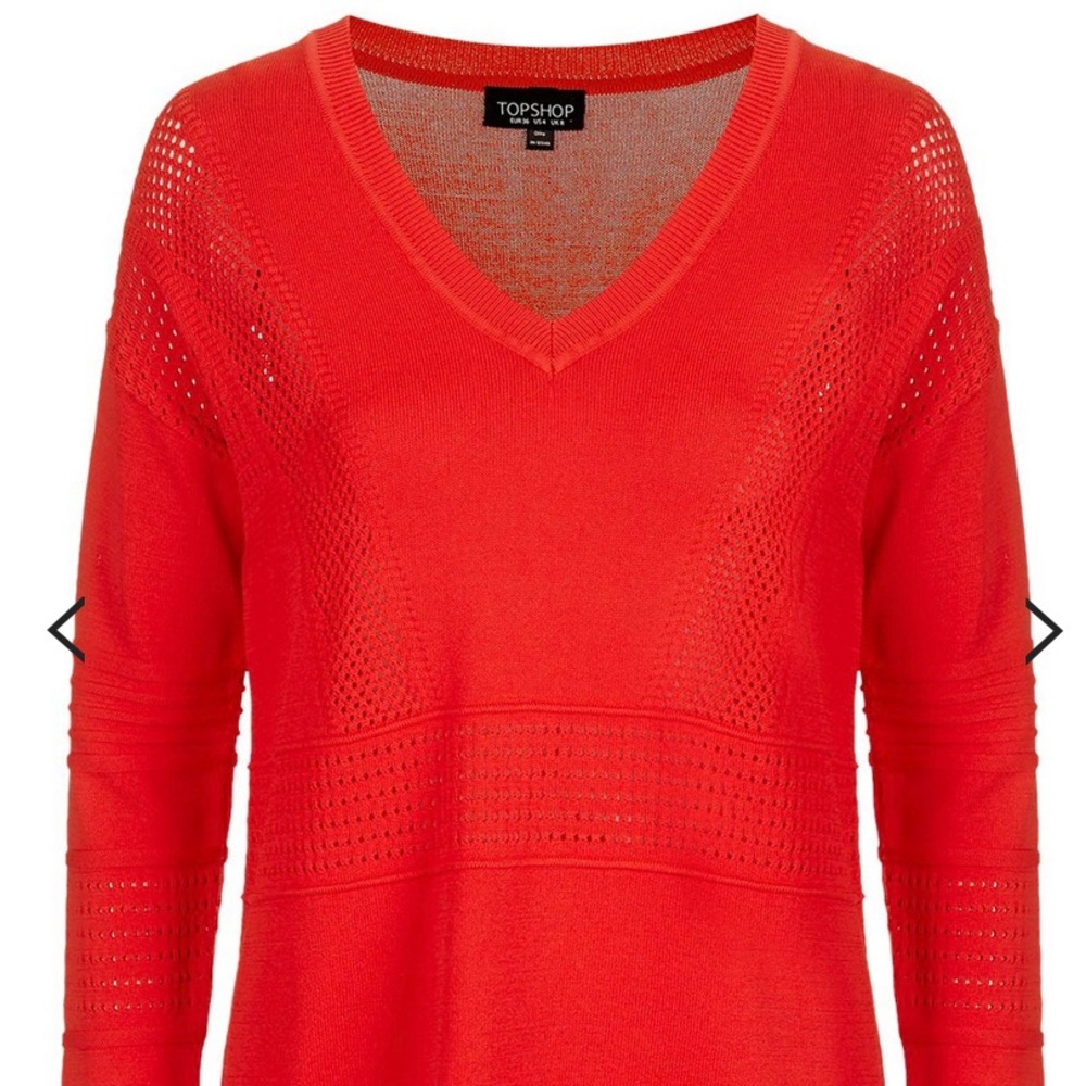 Top Shop Pointelle V-neck jumper sweater